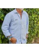 Camisa de lino "Verano Cayetano", celeste